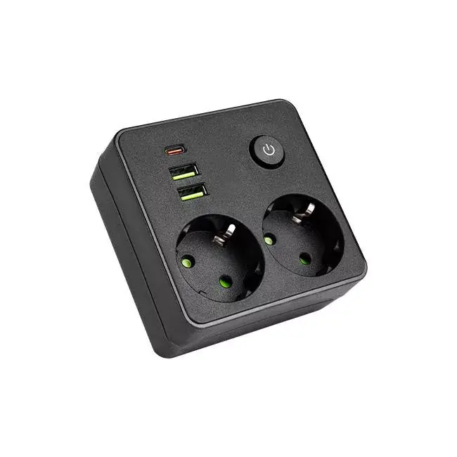 MasterLED Modi fekete színű 2-es hosszabító kapcsolóval 2 x USB-A 1x USB-C Ne maradj le