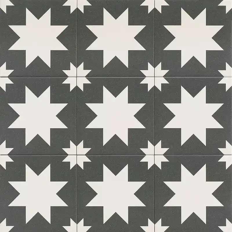 Mainzu Fired Star Black 20x20 - cementlap mintás járólap Kihagyhatatlan ajánlat