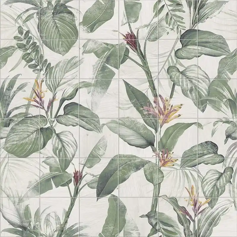 Mainzu Mural Spring Leaves - dzsungel mintás csempe Csak ma
