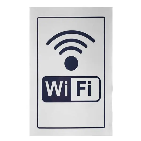 Biztonságos fizetés Matrica öntapadós 12 x 8 cm "Wi-Fi"