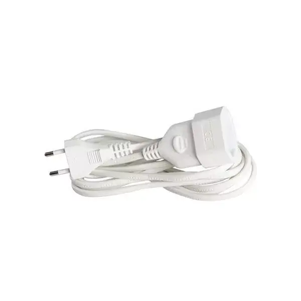 Földeletlen hálózati hosszabbító fehér 2Χ0.75mm 3m 10A 220-240V Utolsó esély