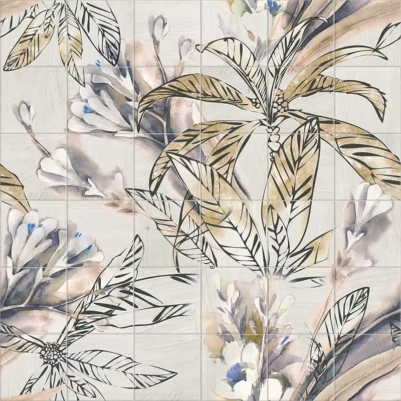 Mainzu Mural Autumn Leaves - dzsungel mintás csempe Outlet