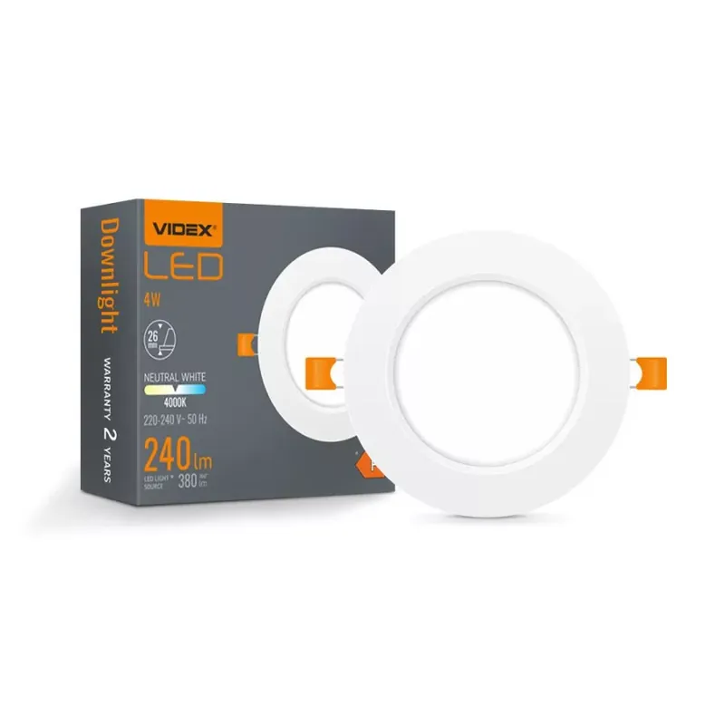 Videx 4 W-os süllyesztett natúr fehér kör alakú LED-es mennyezetlámpa Ne maradj le