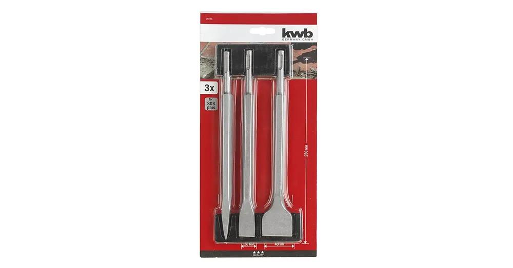 Ne maradj le SDS PLUS VÉSŐ KÉSZLET 3DB-OS CHISEL SET 250mm KWB 49247190