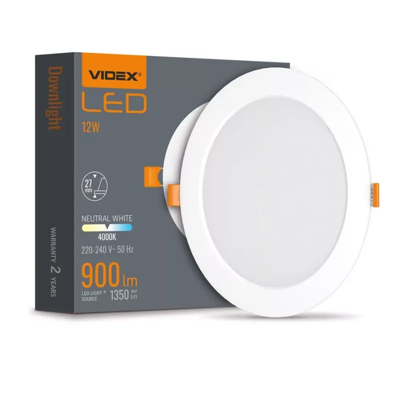 Videx 12 W-os süllyesztett natúr fehér kör alakú LED-es mennyezetlámpa Nézd meg most