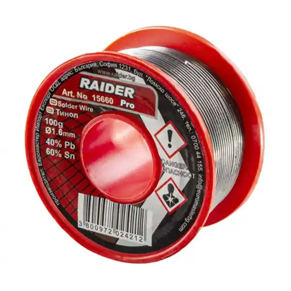Forrasztóón gyantás 1,6 mm Sn/Pb 60/40% 100 g Népszerű