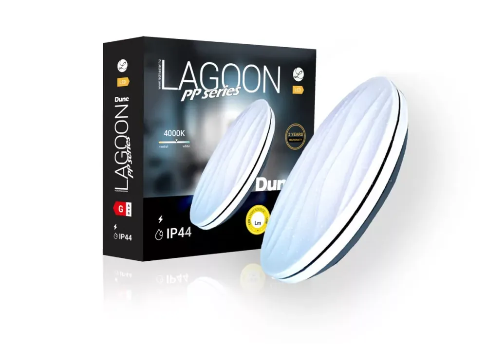 Rendeld meg most Lagoon PP series Dune 18 W-os ø330 mm kerek natúr fehér mennyezeti lámpa IP44-es védettségű