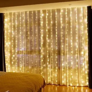 Expressz szállítás MasterLED 3x3m-es LED függöny meleg fehér USB csatlakozóval és távirányítóval