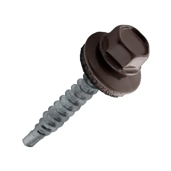 Akció Sorolócsavar fához 4,8 x 35 hatlapf. EPDM alátét csokibarna RAL8017 (20 db)