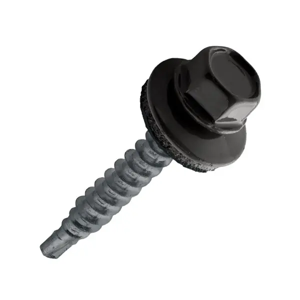 Bestseller Sorolócsavar fához 4,8 x 35 hatlapf. EPDM alátét fekete RAL9005 (20 db)
