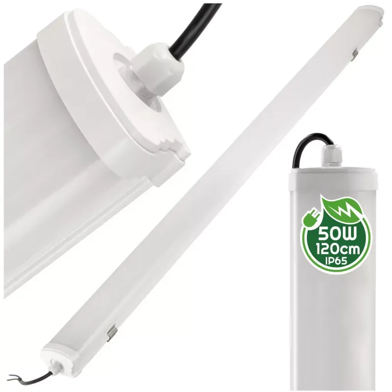 Berge LEO 50 W-os falon kívüli 120 cm-es por- és páramentes lámpa IP65 5000K 5000lm Prémium