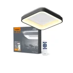 Videx Led Edge 72 W-os ø450mm fekete négyzet alakú LED távirányítós mennyezeti lámpa Azonnali szállítás