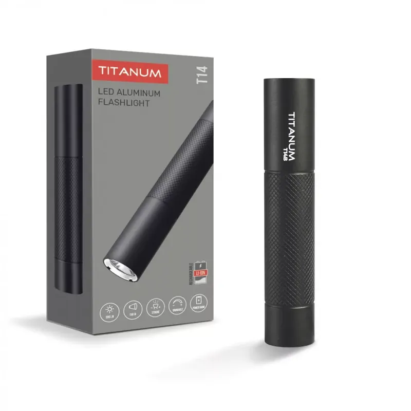 Ne maradj le Videx TITANUM hordozható fekete színű LED zseblámpa 5000K 300lm TLF-T14BL