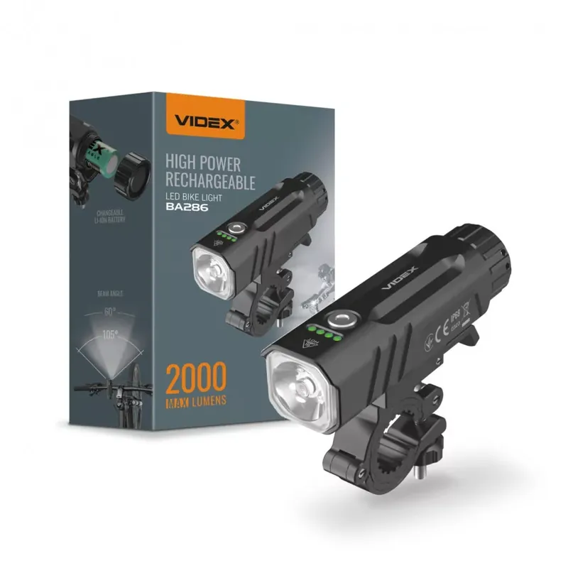 Videx LED kerékpár lámpa 5000K újratölthető akkumulátorral BA286 Újdonság