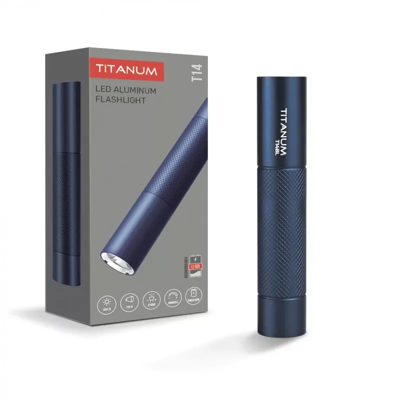 Videx TITANUM hordozható LED zseblámpa 5000K 300lm TLF-T14BL Kedvezmény