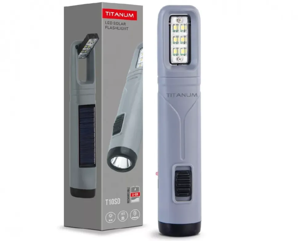 Alacsony ár Videx TITANUM napelemes hordozható LED zseblámpa 5500K 50lm TLF-T10SO