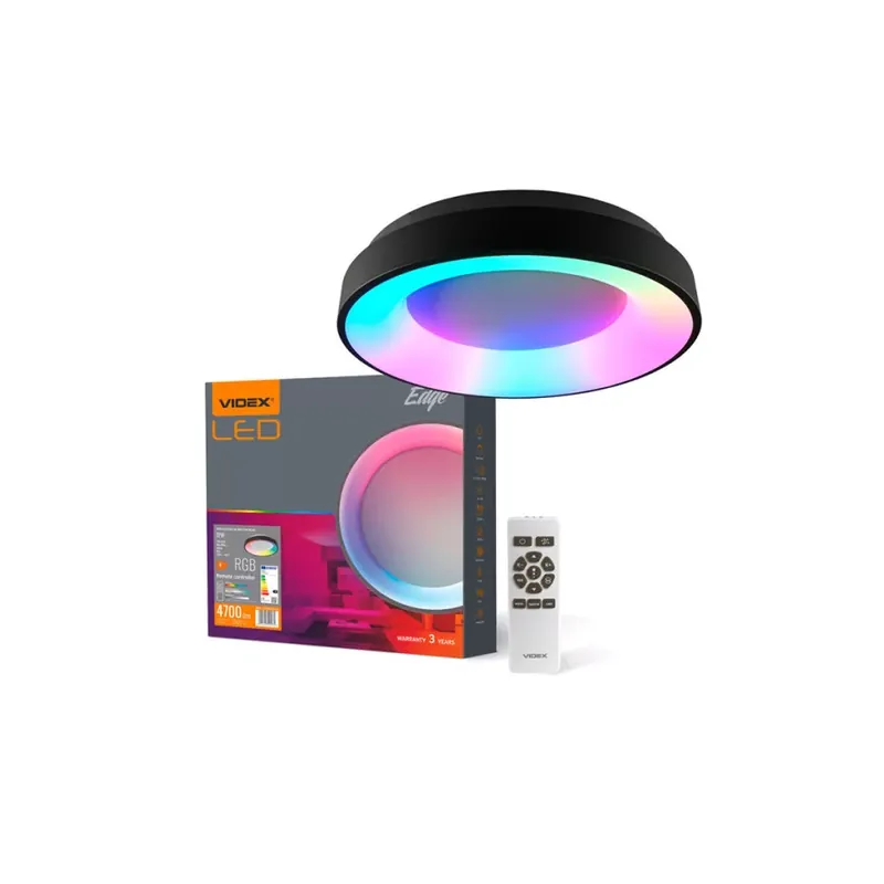 Árcsökkenés Videx EDGE 72 W-os RGB fekete távirányítós mennyezeti lámpa
