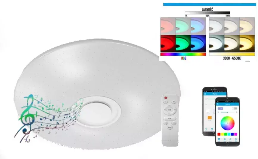 MasterLED Porto 48 W-os 40 cm fehér LED távirányítós mennyezeti lámpa Szuper akció