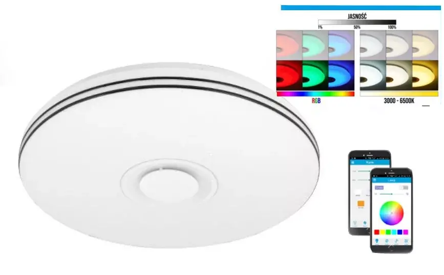 MasterLED Nevada 72 W-os 50 cm fehér LED távirányítós mennyezeti lámpa Expressz szállítás