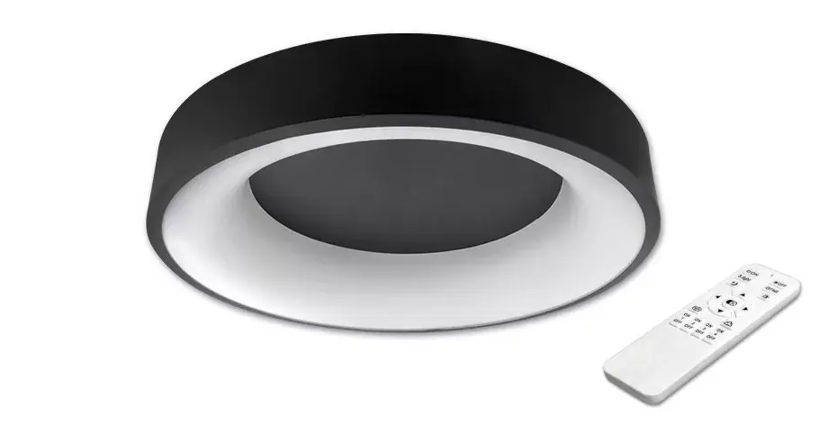 Azonnal elérhető MasterLED Galaxis Nova 54 W-os 40x8 cm fekete LED távirányítós mennyezeti lámpa