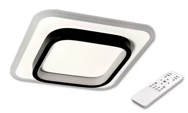 Akció MasterLED Galaxis Falcon 35 W-os 24x24x5 cm fekete-fehér LED távirányítós mennyezeti lámpa