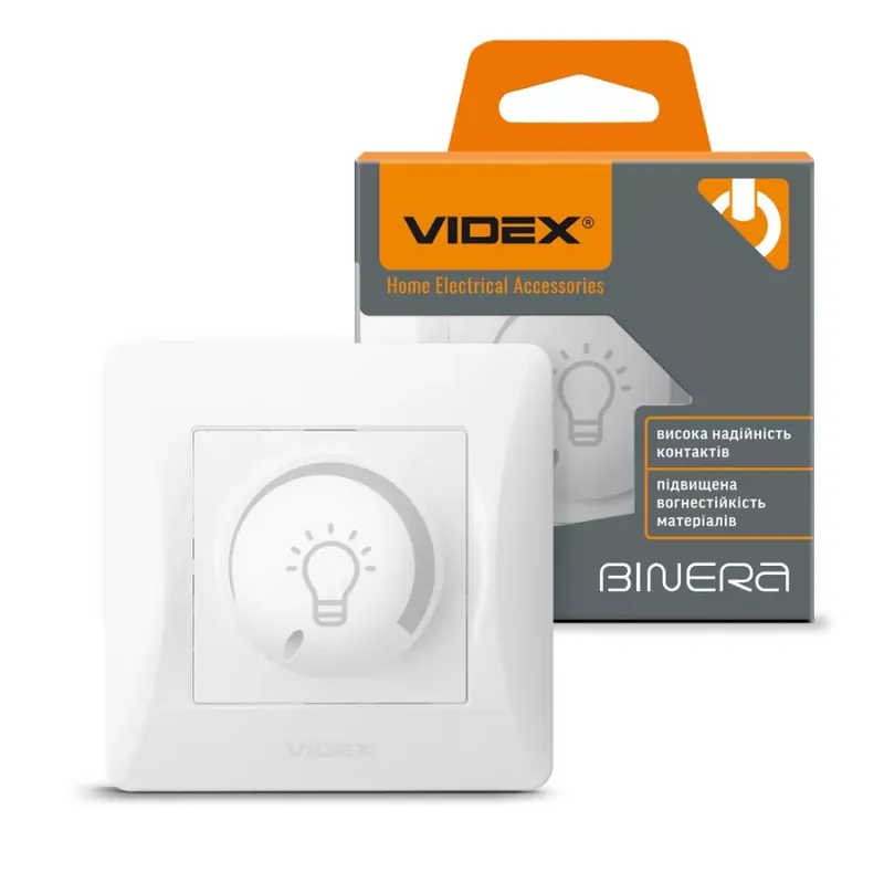Videx Binera fehér színű süllyesztett 200W-os dimmer kapcsoló LED-hez (12/96) Azonnali szállítás