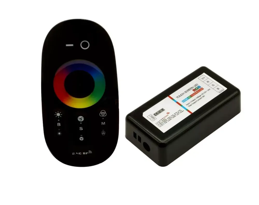 Kihagyhatatlan ajánlat EcoLight RGBW távirányító fekete színű + 1 db vezérlő 24A 288W RF