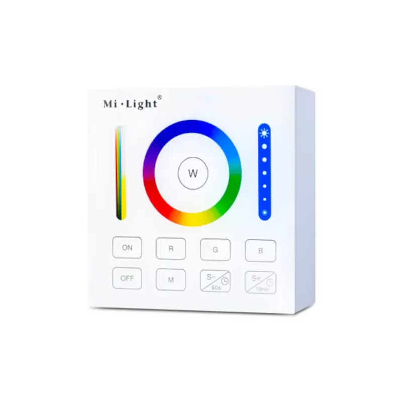 Mi Light 4 zónás falra szerelhető mágneses érintős fényerő szabályozó fehér színben (RGB+CCT) Újdonság