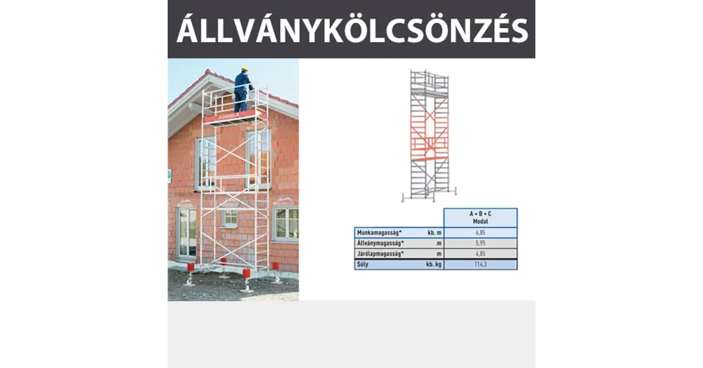 ZARGES KÖLCSÖNZÉS ÁLLVÁNY ABC ELEM KAUCIÓ 220.000,- FT Utolsó esély