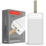 Újdonság Videx TITANUM power bank fehér színű 30000mAh TPB-914