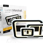 Újdonság Lucero Marshall 140 W-os 50 cm átmérőjű fekete LED távirányítós és mobil applikációval vezérelhető mennyezeti lámpa
