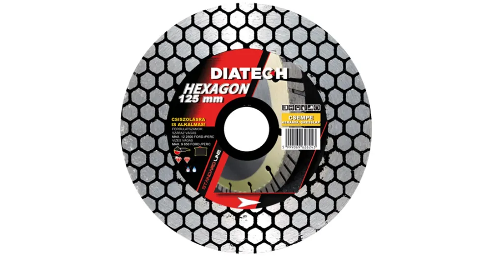DIATECH HCSVK-125 VÁGÓ-CSISZOLÓTÁNYÉR D125mm HEXAGON Árcsökkenés