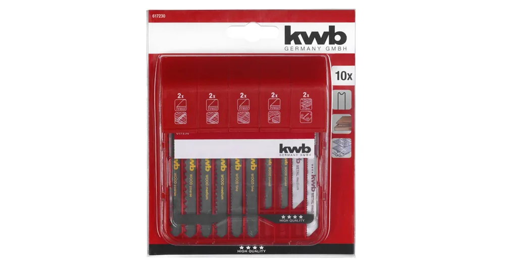 Akció DEKOPÍR FŰRÉSZLAP KÉSZLET 10DB-OS DOBOZBAN KWB 49617230