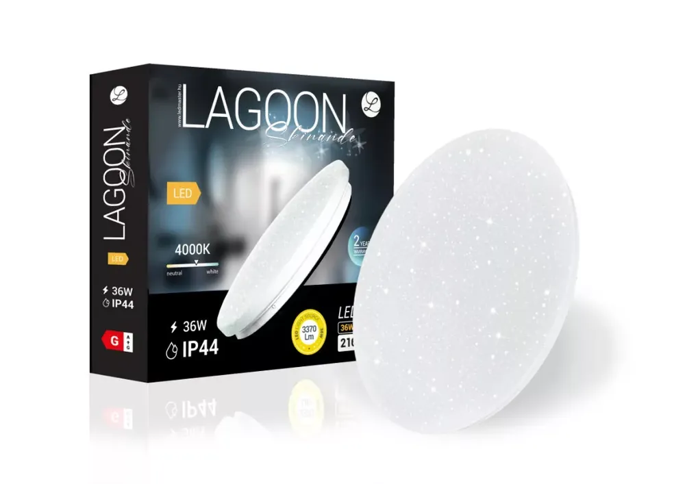 Lagoon Skinande 36 W-os ø350 mm kerek natúr fehér mennyezeti lámpa IP44-es védettségű Vásárlói kedvenc