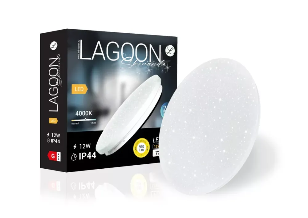 Olcsó Lagoon Skinande 12 W-os ø230 mm kerek natúr fehér mennyezeti lámpa IP44-es védettségű
