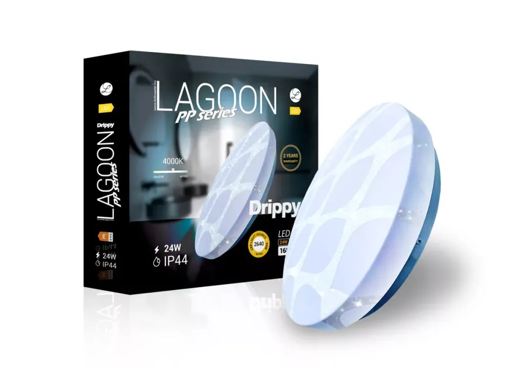 Kedvezményes ár Lagoon PP series Drippy 24 W-os ø390 mm kerek natúr fehér mennyezeti lámpa IP44-es védettségű