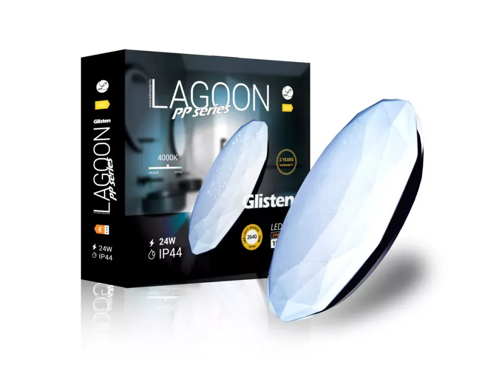 Lagoon PP series Glisten 24 W-os ø390 mm kerek natúr fehér mennyezeti lámpa IP44-es védettségű Alacsony ár