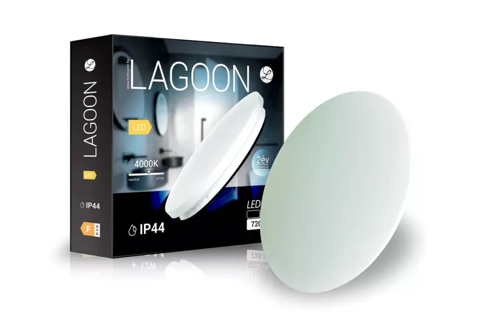 Szuper akció Lagoon 12 W-os ø230 mm kerek natúr fehér mennyezeti lámpa IP44-es védettségű