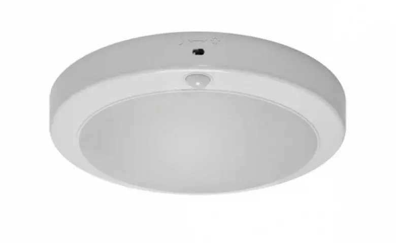 Árengedmény Strühm Lopez 18 W-os ø240 mm kerek natúr fehér mozgásérzékelős mennyezeti lámpa IP42-es védettségű