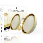 Skön Linnea Liten 24 W-os ø330 mm kerek natúr fehér fehér-arany színű mennyezeti lámpa IP20-as védettségű Prémium