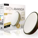 Azonnali szállítás Skön Amanda 24 W-os ø400 mm kerek natúr fehér szürke színű mennyezeti lámpa IP20-as védettségű