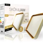 Skön Liam 36 W-os ø500 mm négyzet alakú natúr fehér fehér-arany színű mennyezeti lámpa IP20-as védettségű Legkelendőbb