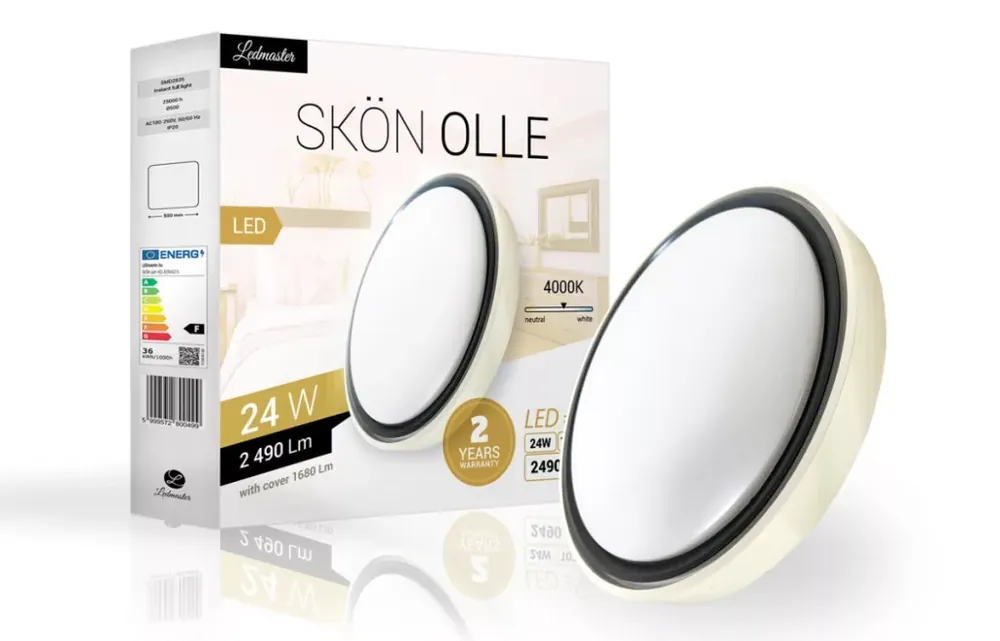 Skön Olle 24 W-os ø400 mm kerek natúr fehér fehér-szürke színű mennyezeti lámpa IP20-as védettségű Nézd meg most