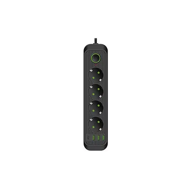 MasterLED Modi fekete színű 4-es hosszabító kapcsolóval 2m-es kábellel 3 x USB + 1 x USB-C Árengedmény