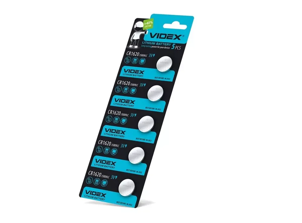 Kiárusítás Videx CR1620 70mAh gombelem (darabár min. rendelhető mennyiség 5 db)