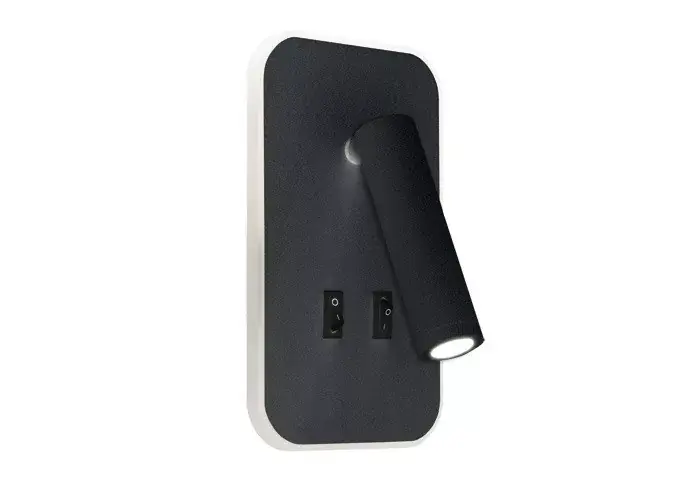 Árengedmény Strühm Otello D 186x105 mm szögletes meleg fehér/natúr fehér fekete fali lámpa