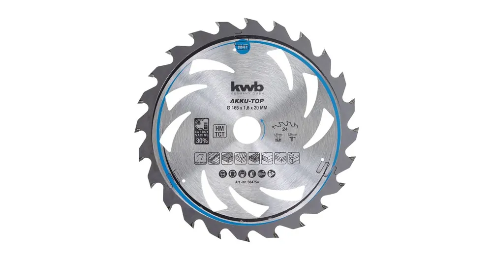 KÖRFŰRÉSZTÁRCSA D165*20/24F. FÁHOZ , PVC-HEZ AKKU-STOP KWB 49584754 Korlátozott ajánlat