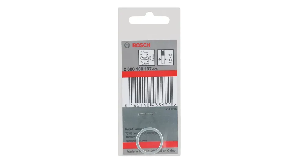 BOSCH 2600100197 KÖRFŰRÉSZTÁRCSÁHOZ ADAPTER D20/16 /1.2mm SZŰKÍTŐ GYŰRŰ Legkelendőbb