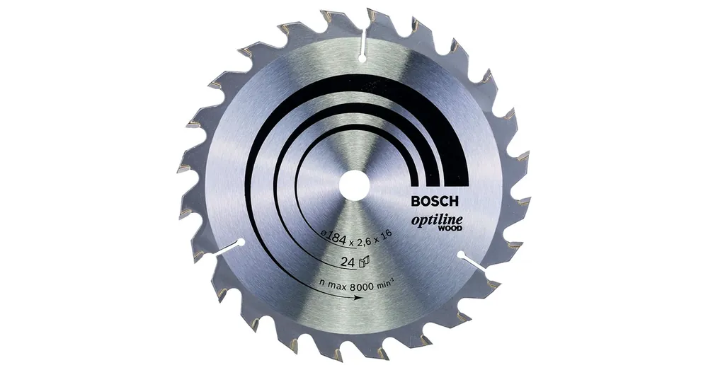 Azonnali szállítás BOSCH 2608640817 KÖRFŰRÉSZTÁRCSA D184*16/24F. FÁHOZ STANDARD OPTILINE WOOD