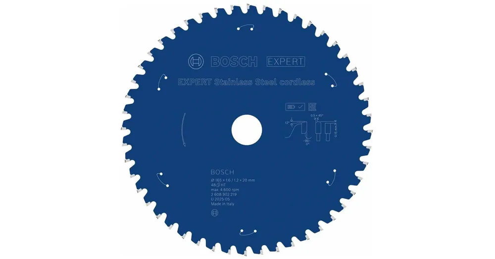 BOSCH 2608902219 KÖRFŰRÉSZTÁRCSA D165*20/48F. EXPERT STAINLESS STEEL(INOX) Azonnali szállítás